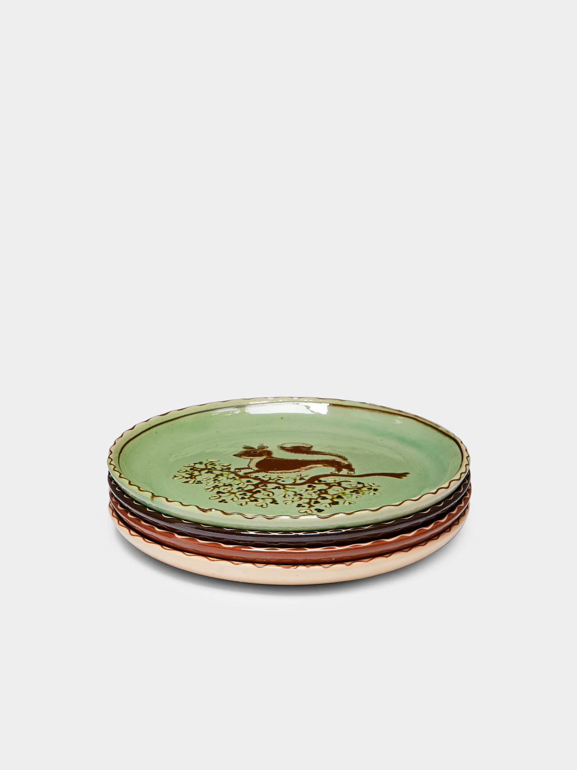 Poterie d’Évires - Animals Hand-Painted Ceramic Small Plates (Set of 4) -  - ABASK