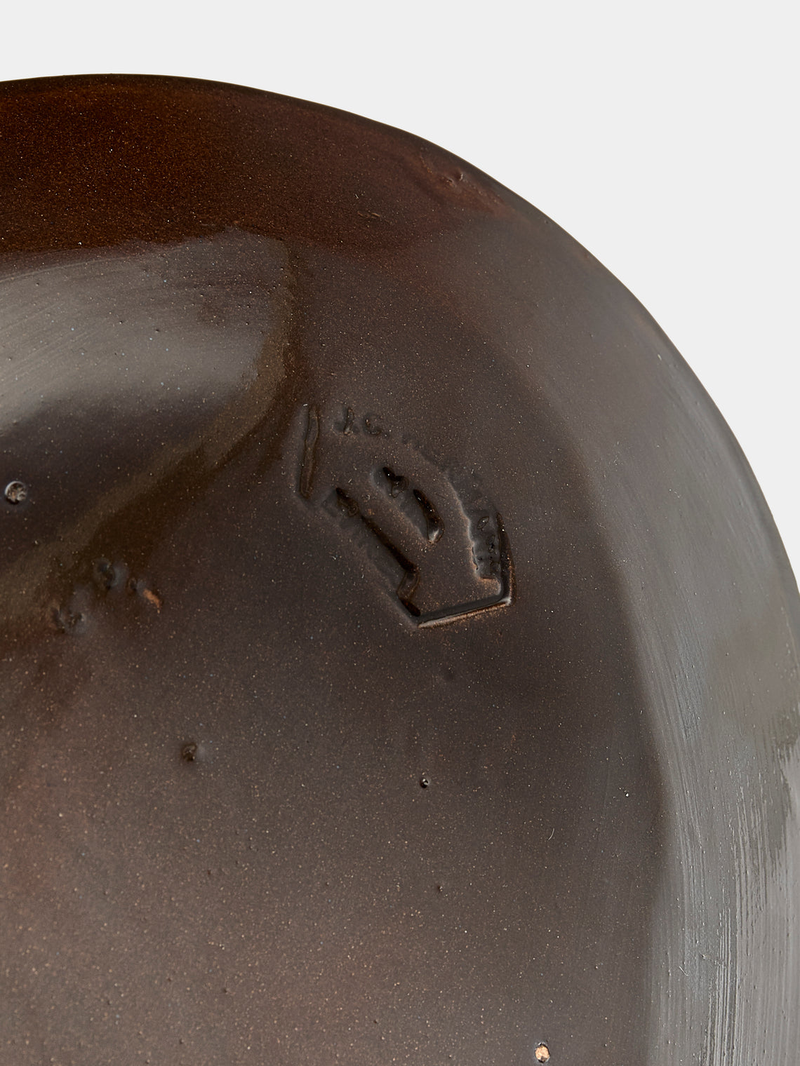 Poterie d’Évires - Chickens Hand-Painted Ceramic Oval Platter - Dark brown - ABASK