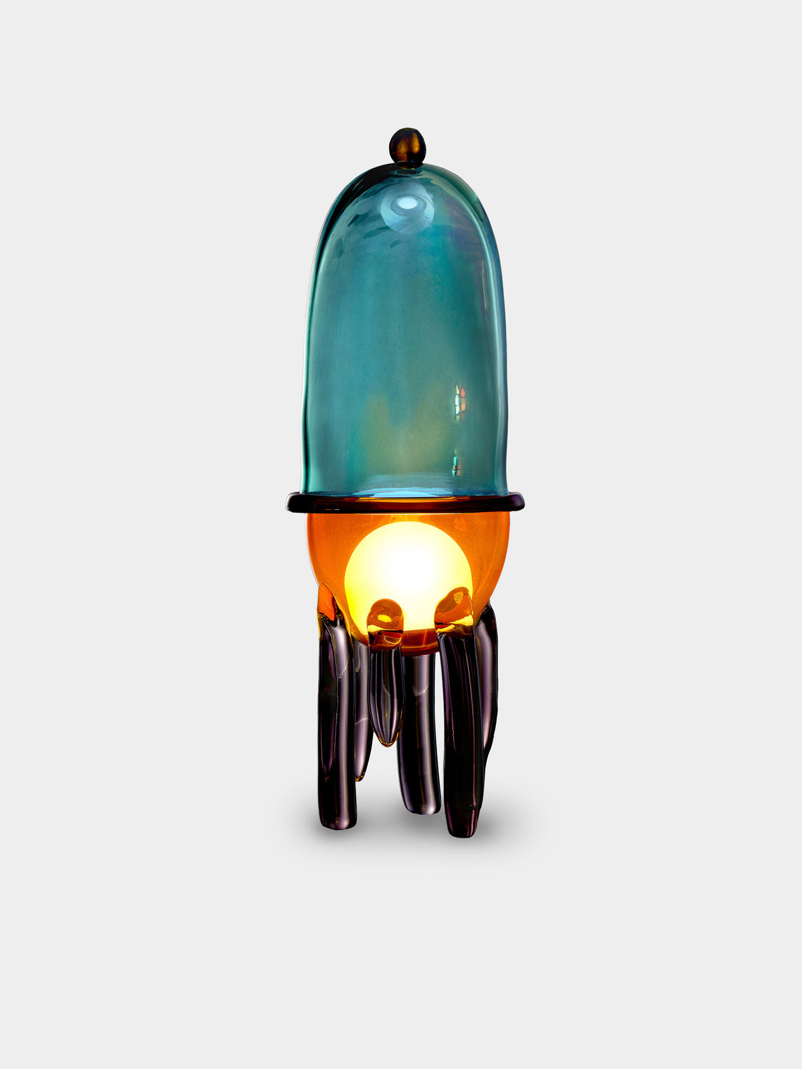 Kickie Chudikova - Pulpopolis Tamoya Hand-Blown Murano Glass Portable Table Lamp - Blue - ABASK - 