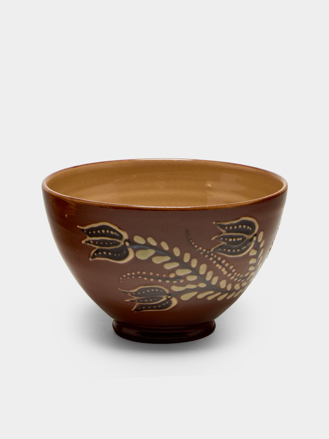 Poterie d’Évires - Flowers Hand-Painted Ceramic Bowls (Set of 6) - Light brown - ABASK
