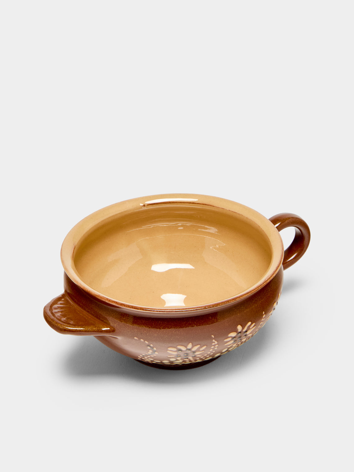 Poterie d’Évires - Flowers Hand-Painted Ceramic Mini Soup Bowls (Set of 6) - Light brown - ABASK