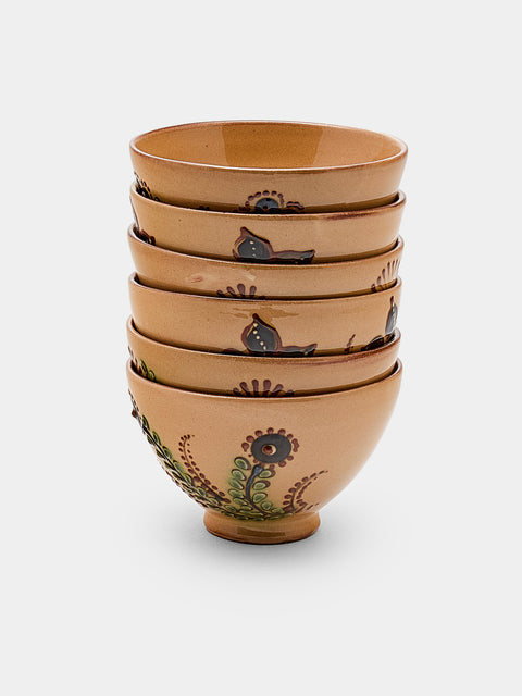 Poterie d’Évires - Flowers Hand-Painted Ceramic Petit Bowls (Set of 6) - Cream - ABASK - 