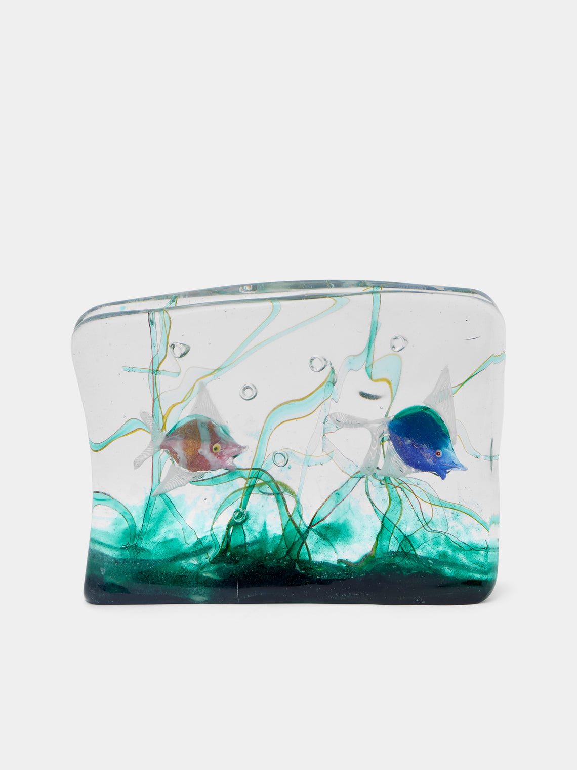 Antique and Vintage - 1970 Gino Cenedese Glass Aquarium Sculpture - Clear - ABASK - 