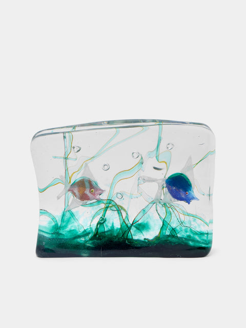Antique and Vintage - 1970 Gino Cenedese Glass Aquarium Sculpture - Clear - ABASK - 