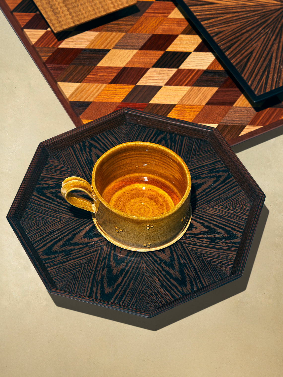 Mori Kougei - Poke Wenge Wood Square Tray (11in/27.5cm) - Brown - ABASK