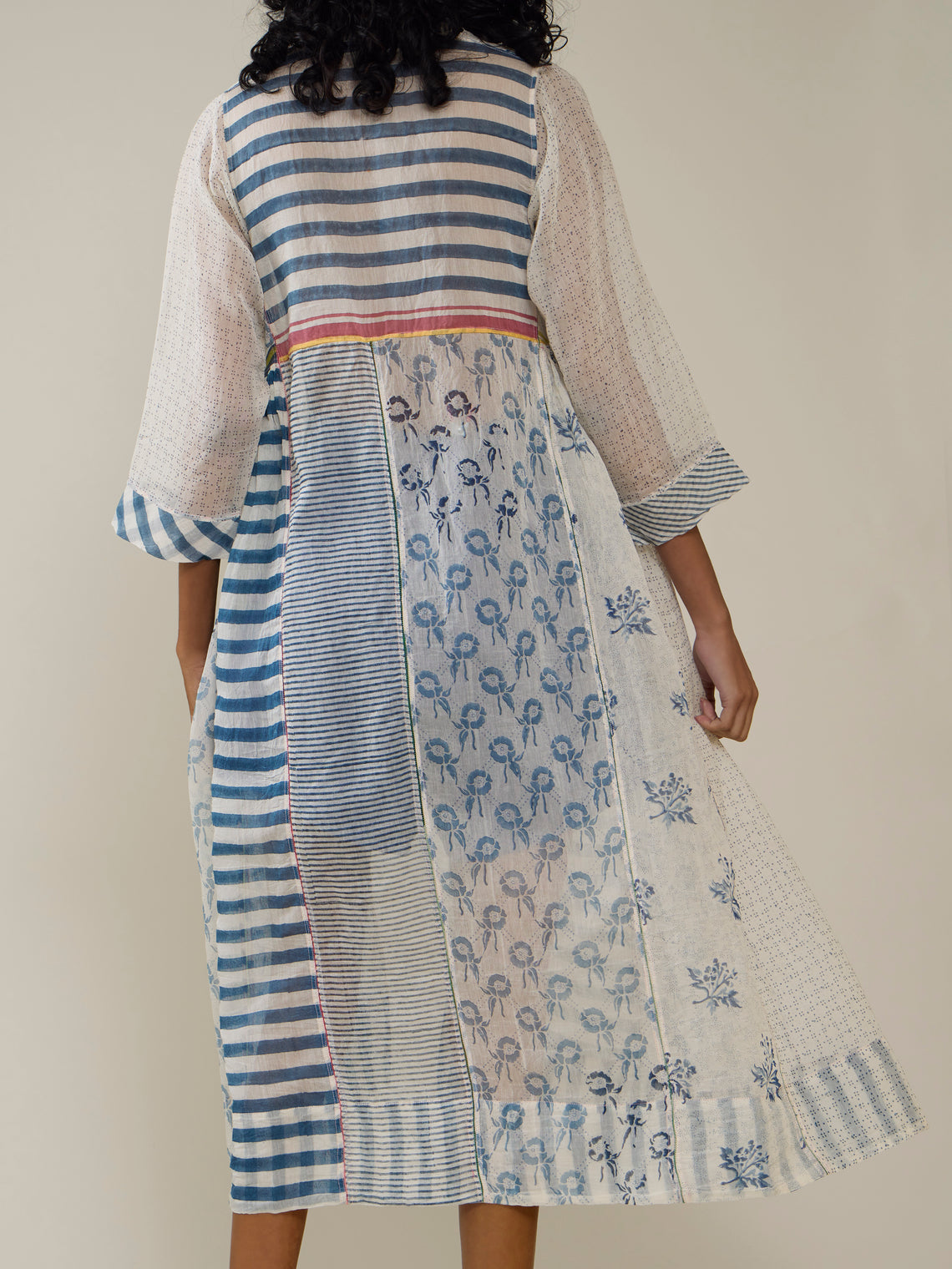 Injiri - Amber 84 Hand-Loomed Cotton and Silk Dress | Size: S - Multiple - ABASK