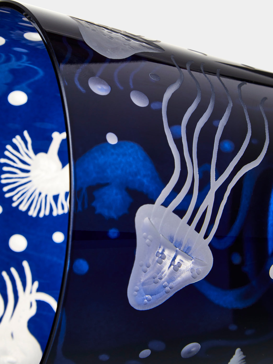 Artel - Frutti di Mare II Hand-Engraved Crystal Ice Bucket - Blue - ABASK