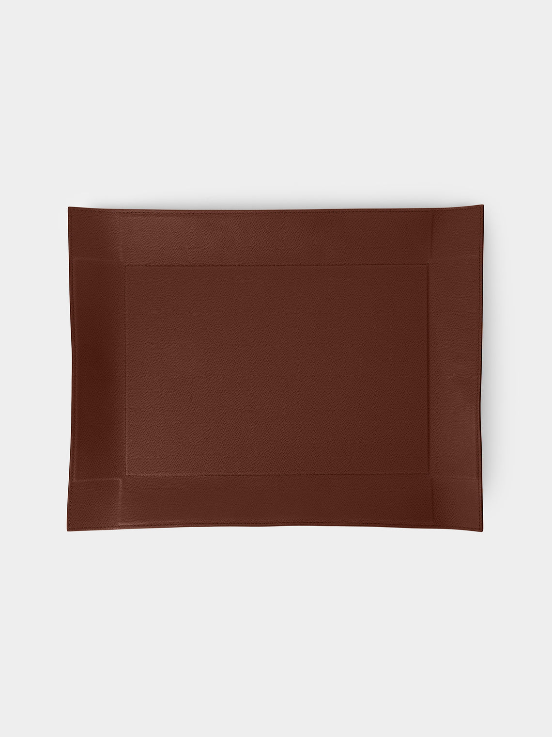 Giobagnara - Jack Leather Extra Large Rectangular Valet Tray - Brown - ABASK - 