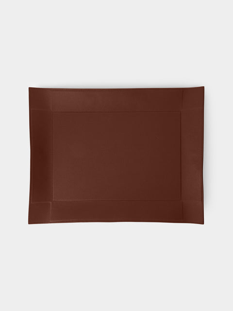 Giobagnara - Jack Leather Extra Large Rectangular Valet Tray - Brown - ABASK - 