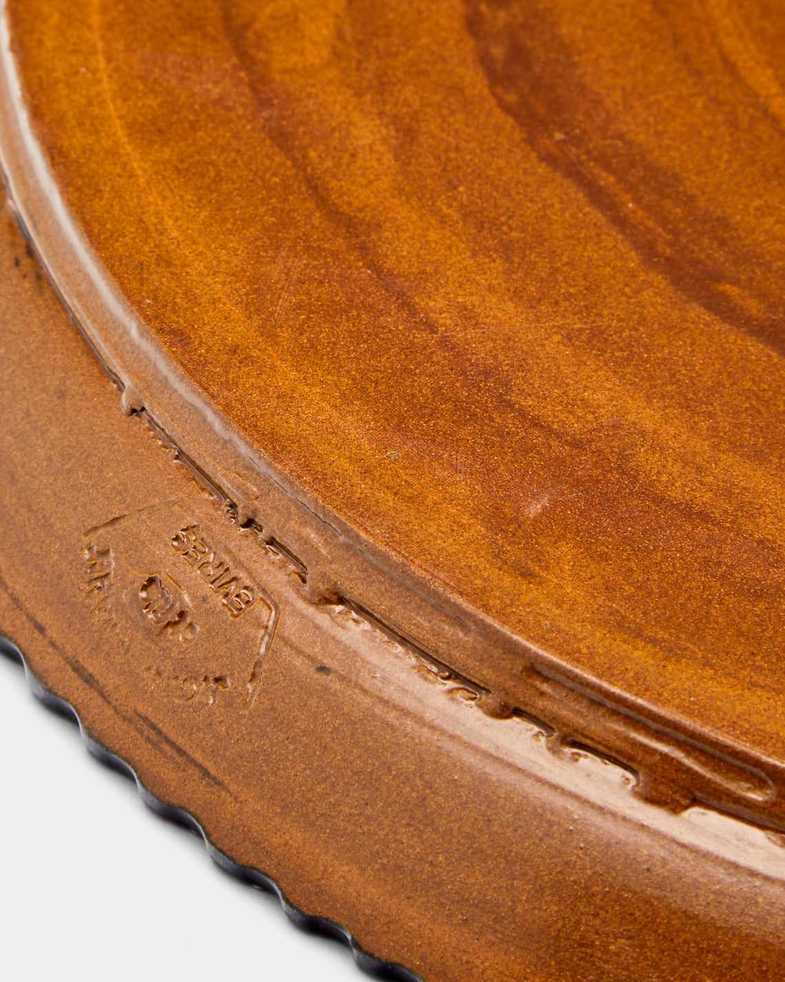 Poterie d’Évires - Horses Hand-Painted Ceramic Extra Large Round Platter - Dark brown - ABASK