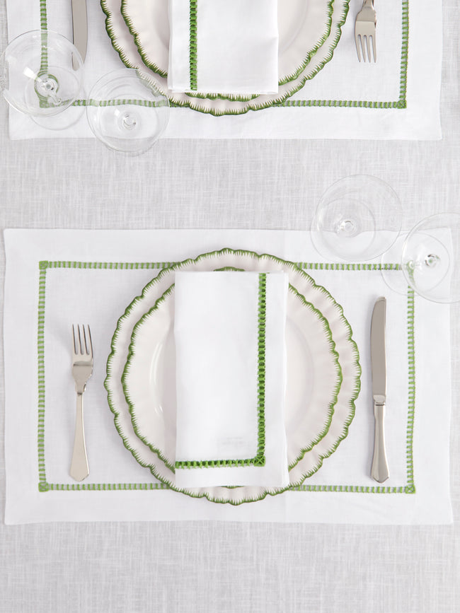 Los Encajeros - Tokyo Linen Placemats (Set of 4) - White - ABASK
