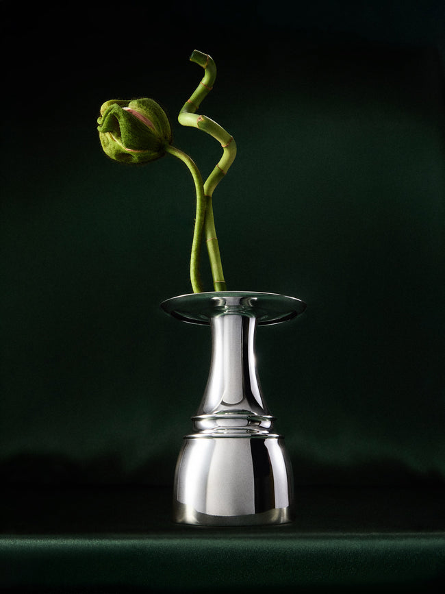 San Lorenzo - 1993 Afra and Tobia Scarpa Pure Silver Vase (5.5in/13.5cm) - Silver - ABASK