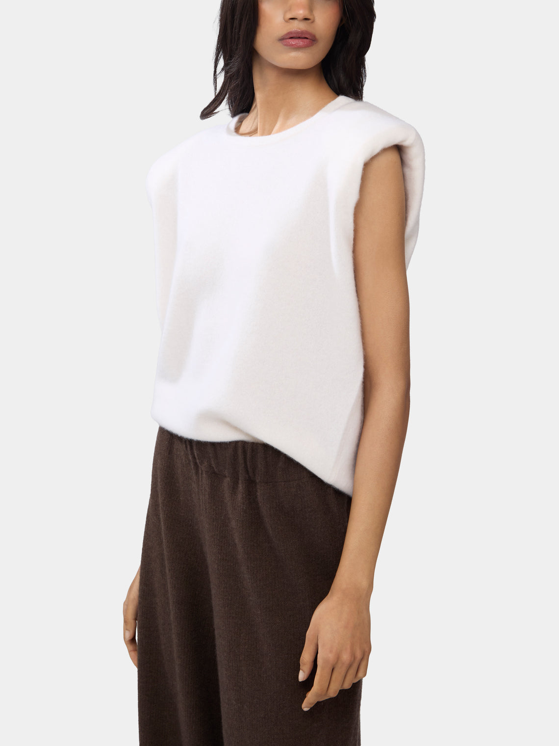 Women's SL Mini Shoulder Cashmere Sleeveless Top | Size: S