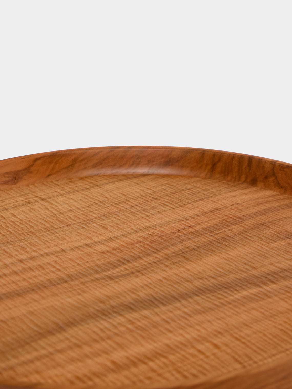 Thursday Furniture - Hand-Turned Cherry Carved Platter - Brown - ABASK