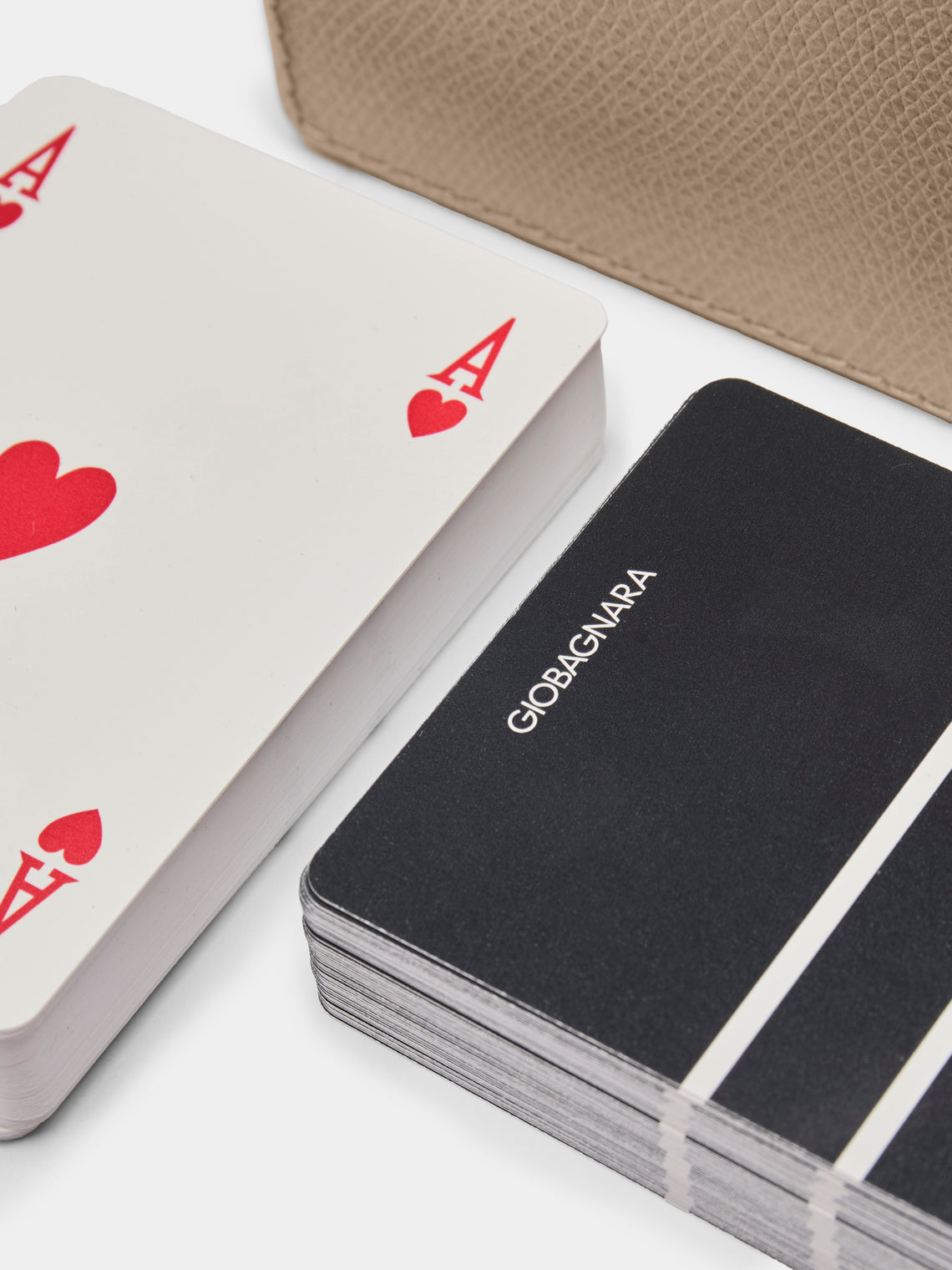 Giobagnara - Naples Leather Playing Cards Set - Beige - ABASK