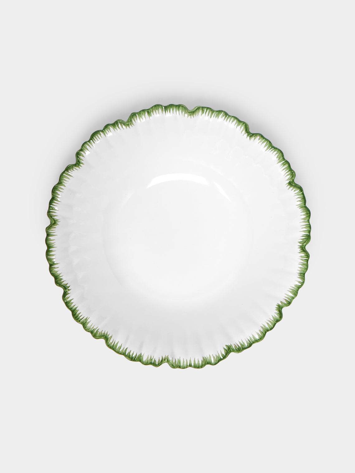 Atelier Soleil - Combed Edge Hand-Painted Ceramic Bowls (Set of 4) -  - ABASK