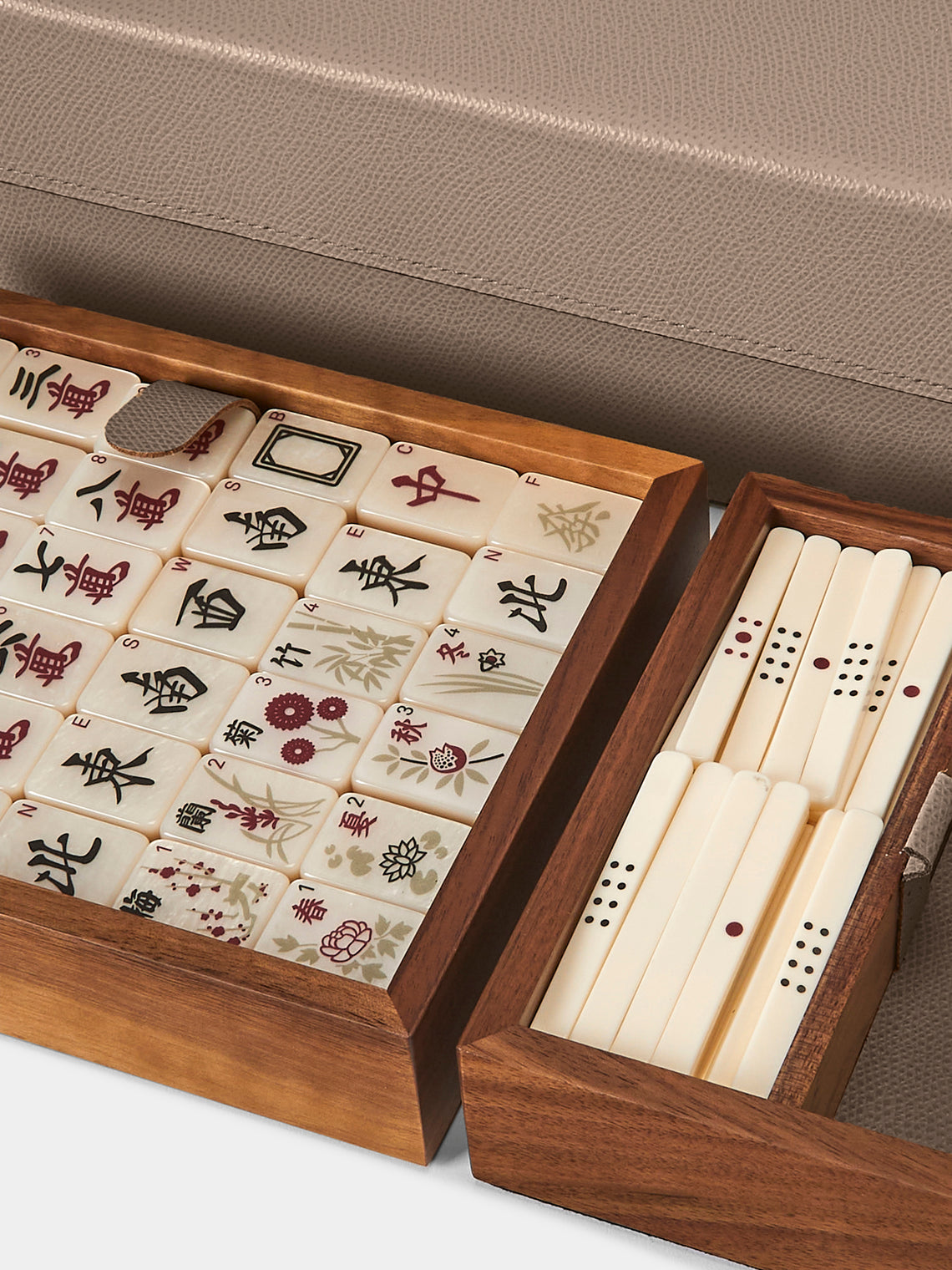 Pinetti - Leather Mahjong Set - Taupe - ABASK