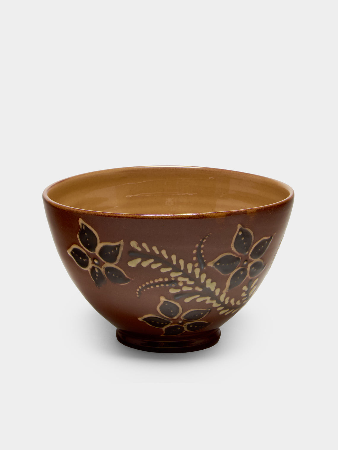 Poterie d’Évires - Flowers Hand-Painted Ceramic Bowls (Set of 6) - Light brown - ABASK