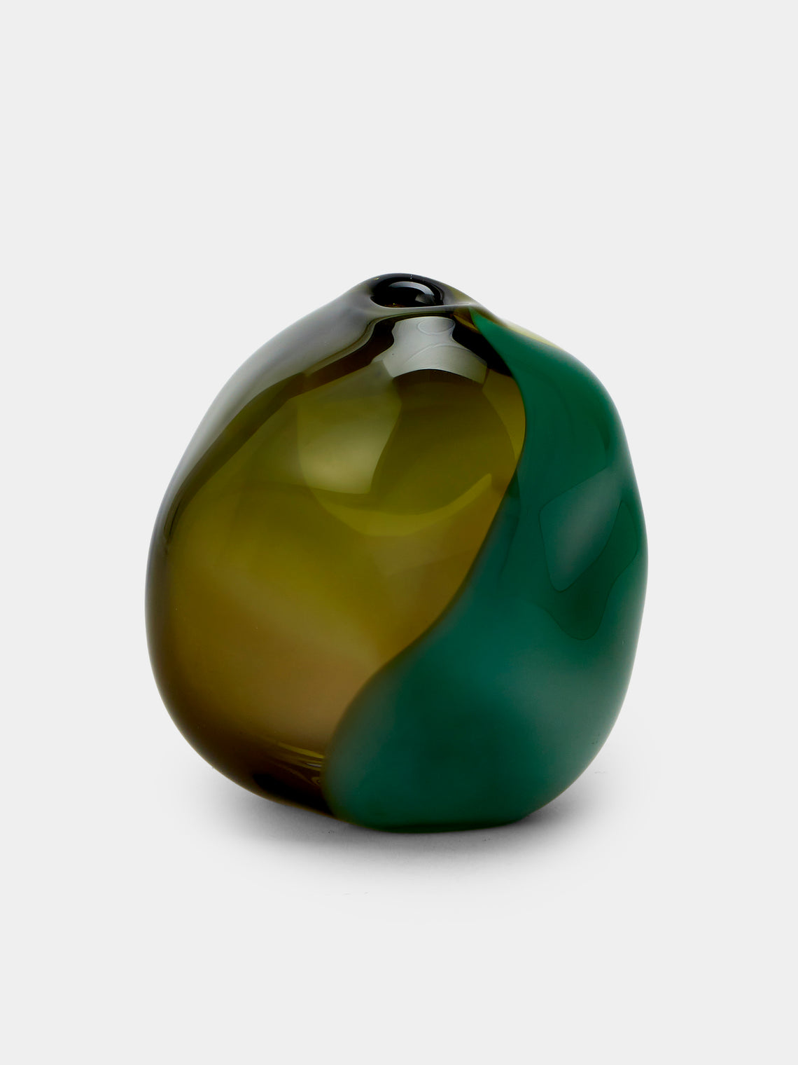 Michele Oberdieck - Olive Pod Hand-Blown Glass Bud Vases – 6in/15cm (Set of 2) - Green - ABASK