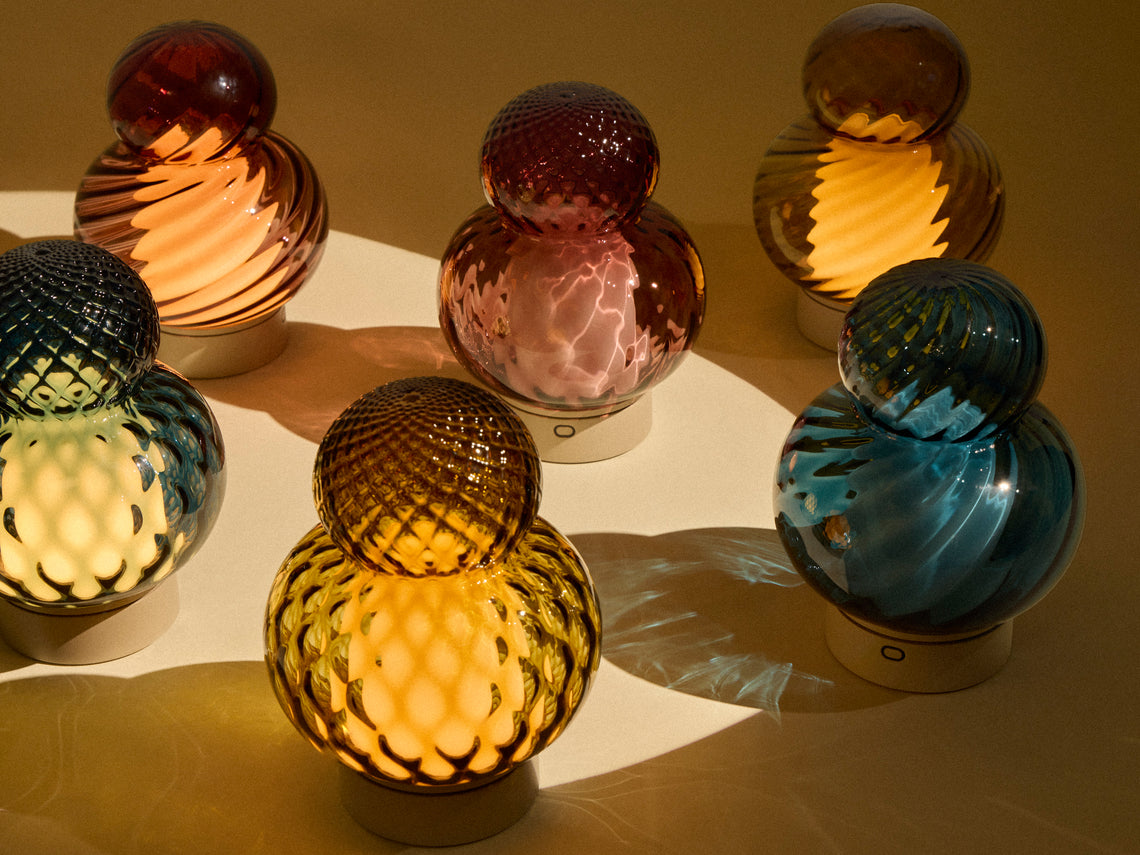 NasonMoretti - Bibendum Hand-Blown Murano Glass Portable Table Light - Blue - ABASK