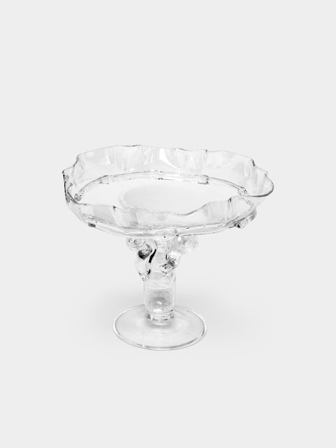 Alexander Kirkeby - Hand-Blown Crystal Footed Fruit Bowl - ABASK