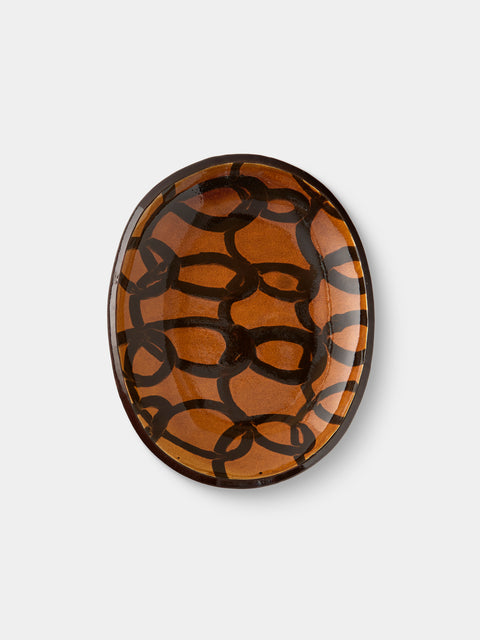 Aono Pottery - Slipware Oval Dish - Brown - ABASK - 