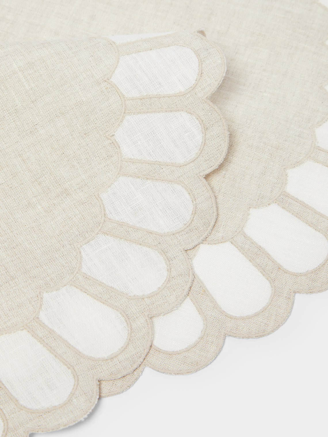 Los Encajeros - Zurbano Eco Embroidered Linen Placemats (Set of 4) -  - ABASK