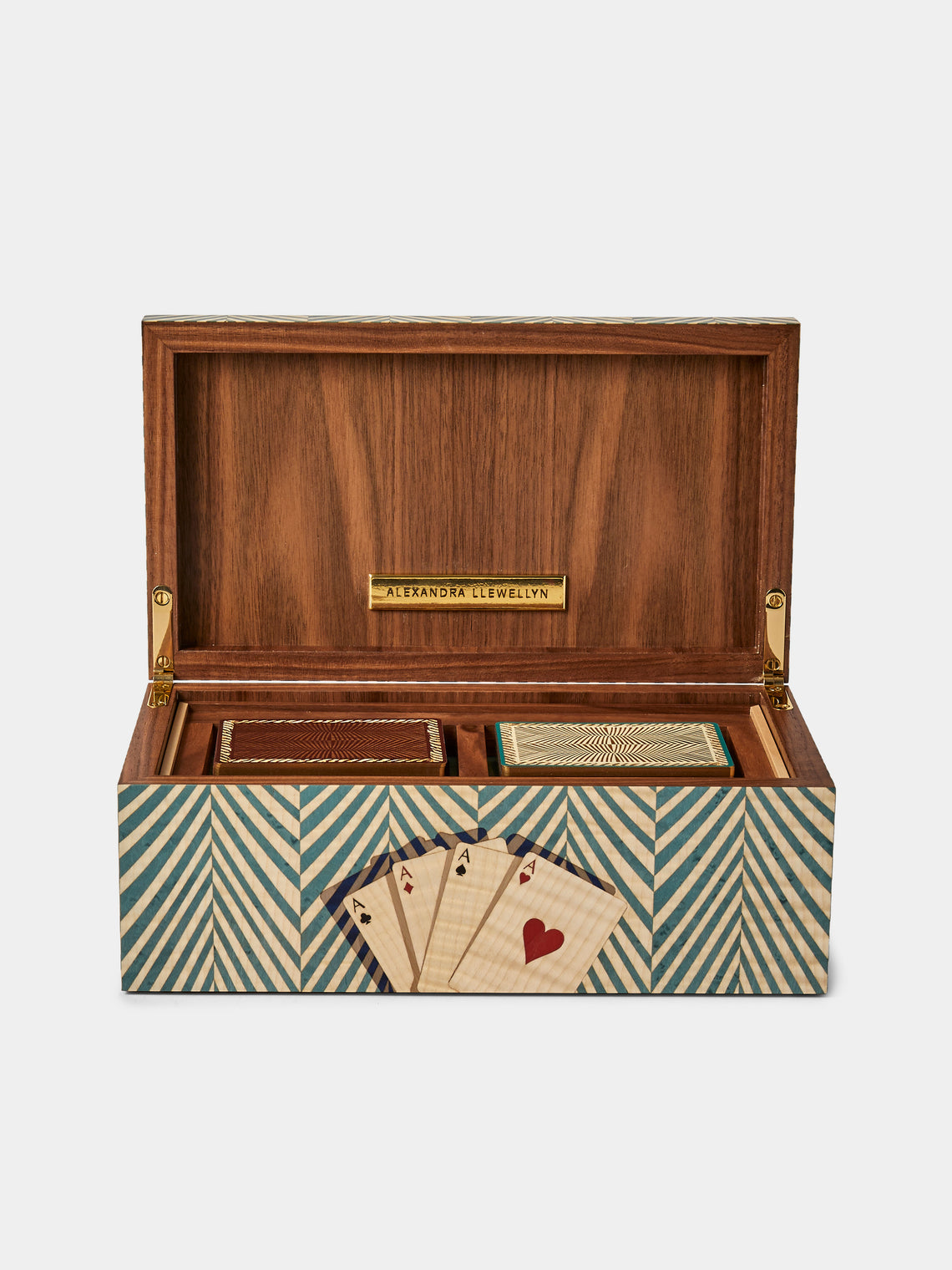 Alexandra Llewellyn - Turquoise Wood Playing Cards Set - Blue - ABASK - 