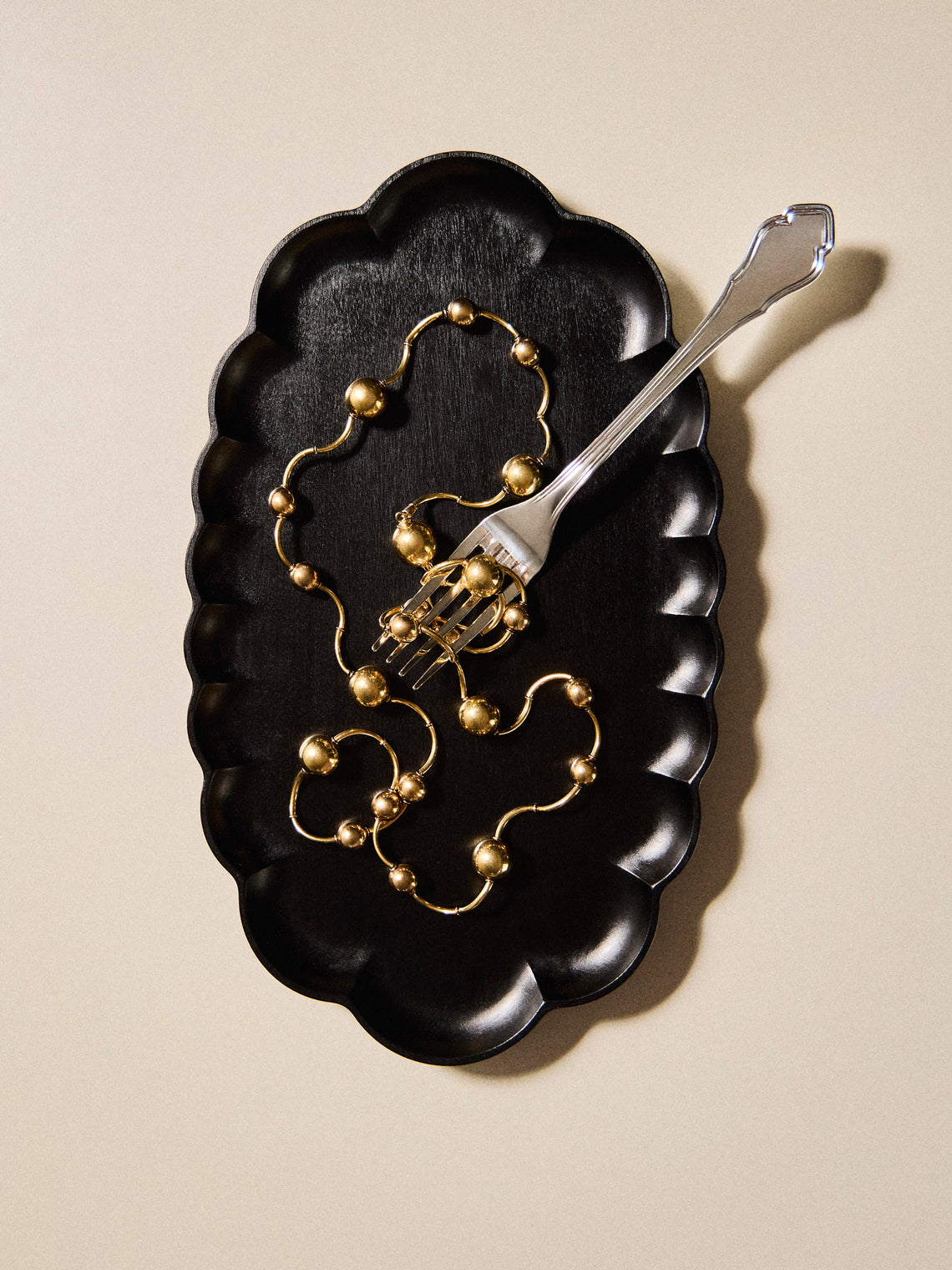 Mahnaz Collection - Vintage Manfredi Italian 18-Karat Yellow Gold Ball and Twisted Tube Necklace - Gold - ABASK