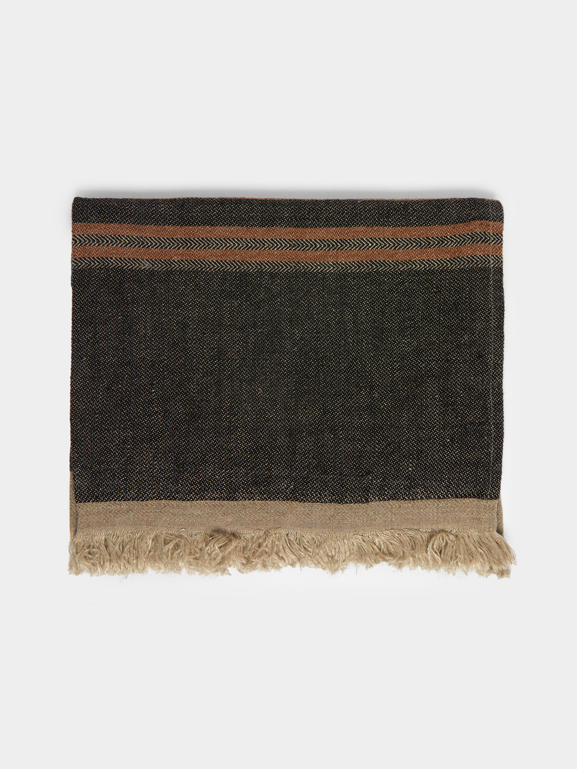 Libeco - Black Stripe Belgian Linen Guest Towels (Set of 6) -  - ABASK - 
