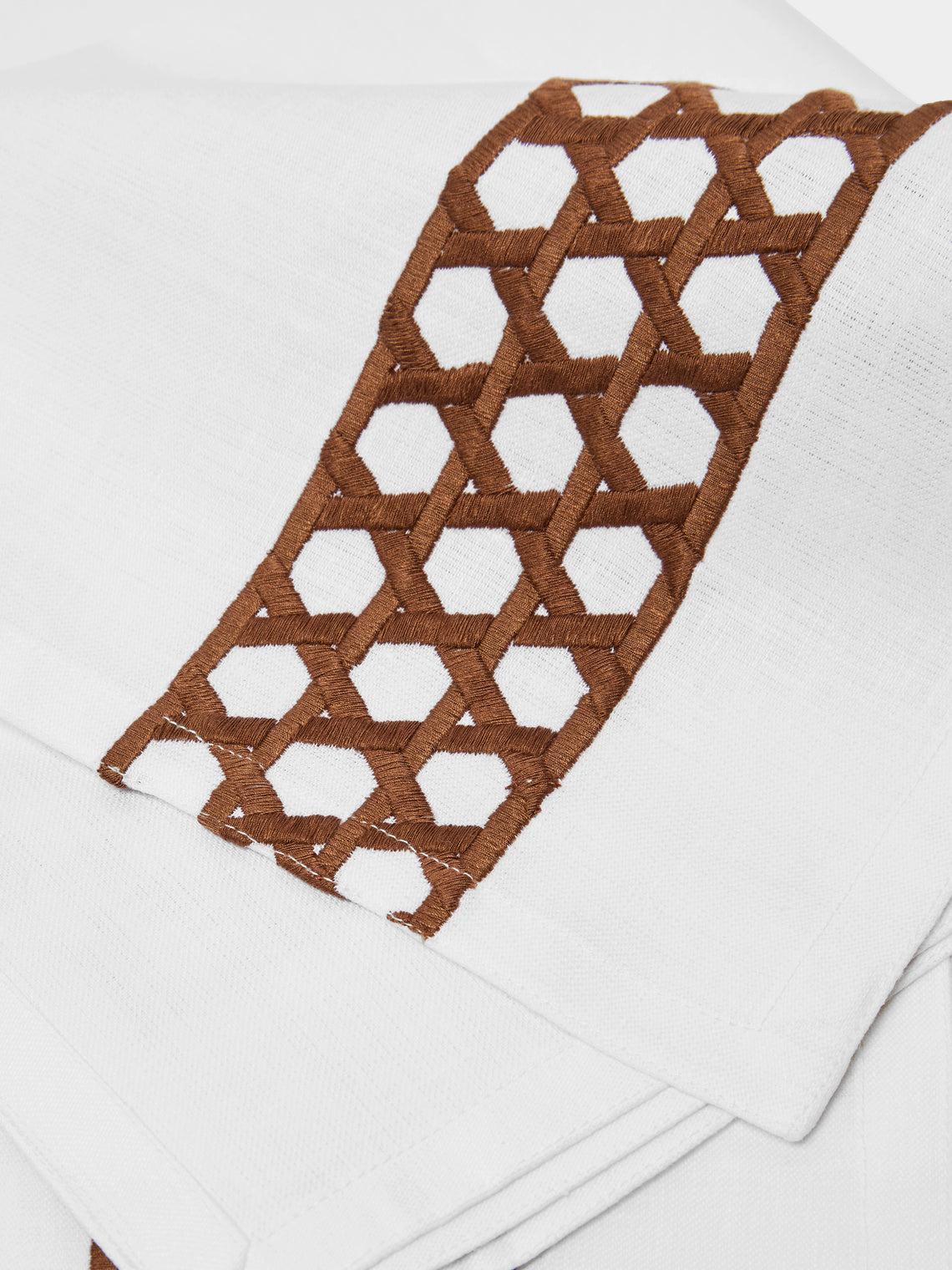 The Table Love - The Rattan Weave Hand-Embroidered Linen Napkins (Set of 4) -  - ABASK