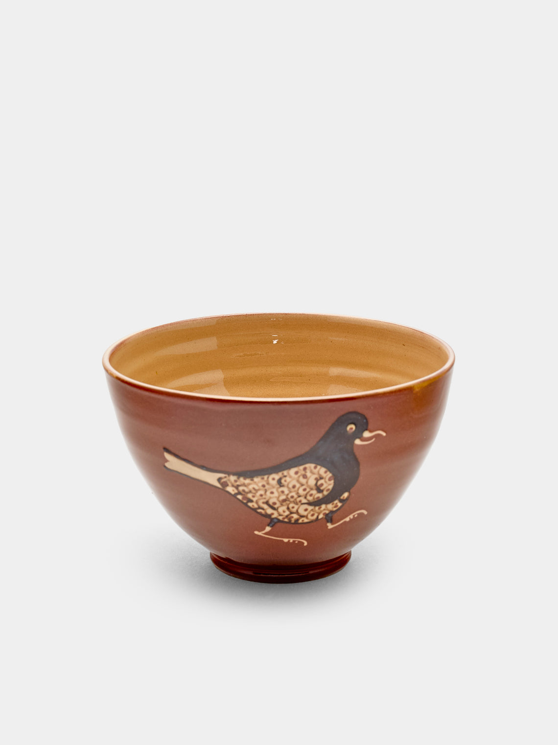 Poterie d’Évires - Flowers and Birds Hand-Painted Ceramic Bowls (Set of 6) - Light brown - ABASK