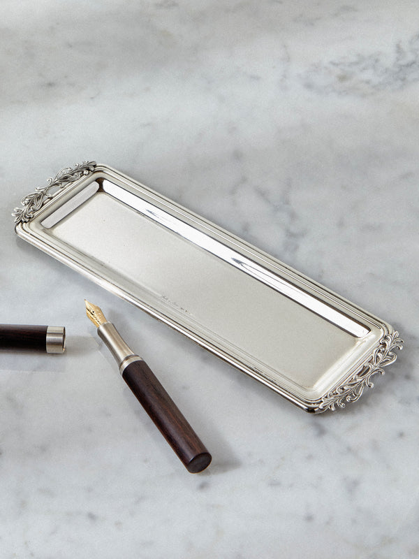 Antique and Vintage - Early 20th Century Small Pen Tray Solid - Silver - ABASK