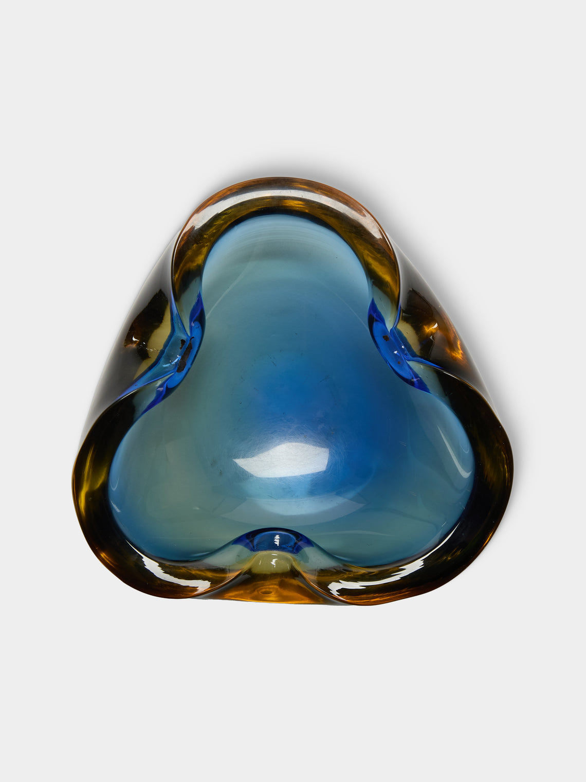 Antique and Vintage - Mid-Century Murano Glass Ashtray - Blue - ABASK