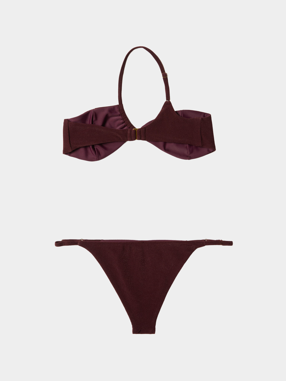 Sara Cristina - Narcissus One-Shoulder Bikini | Size: XS - Burgundy - ABASK