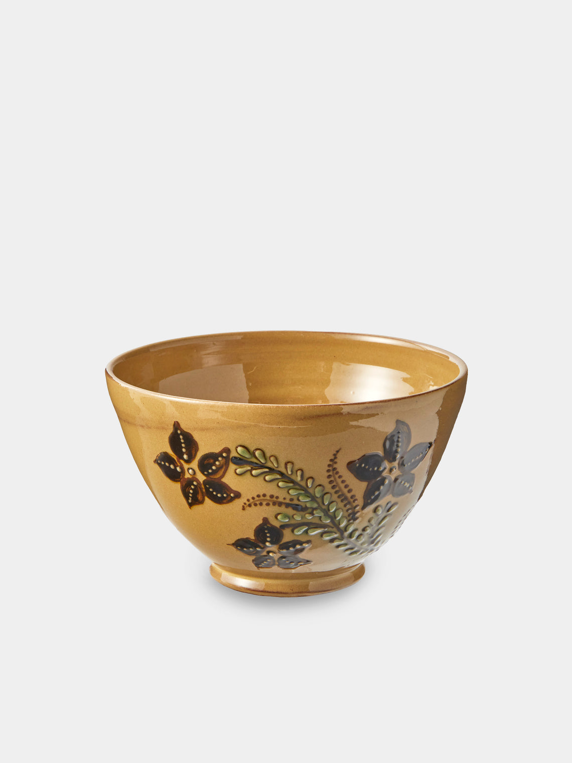 Poterie d’Évires - Flowers Hand-Painted Ceramic Grand Bowls (Set of 4) - Cream - ABASK
