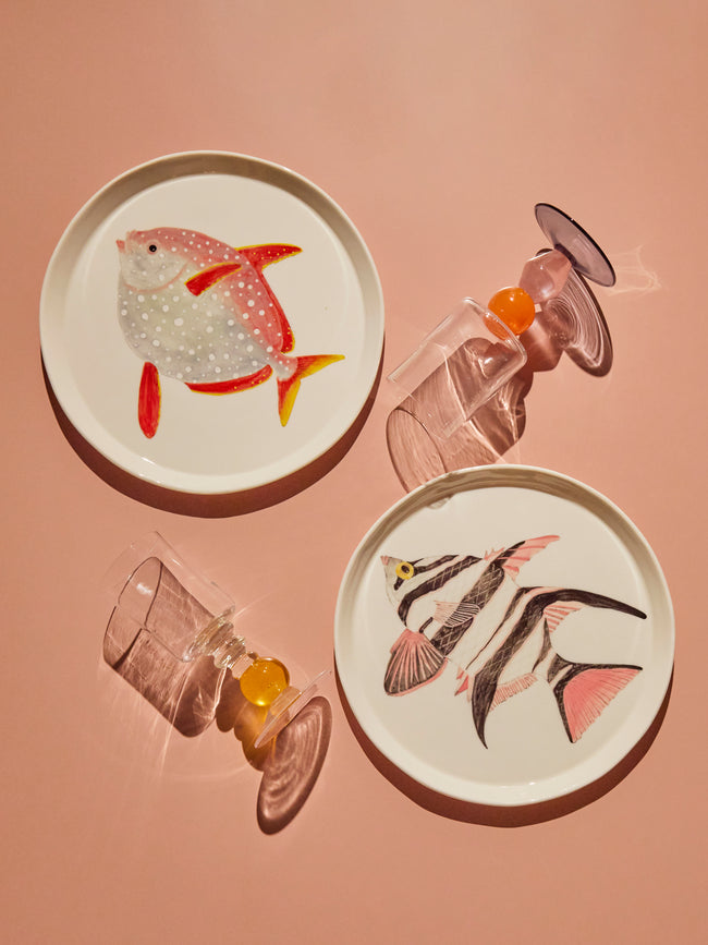 Casa Adams - Fish Hand-Painted Porcelain Dinner Plates (Set of 2) -  - ABASK