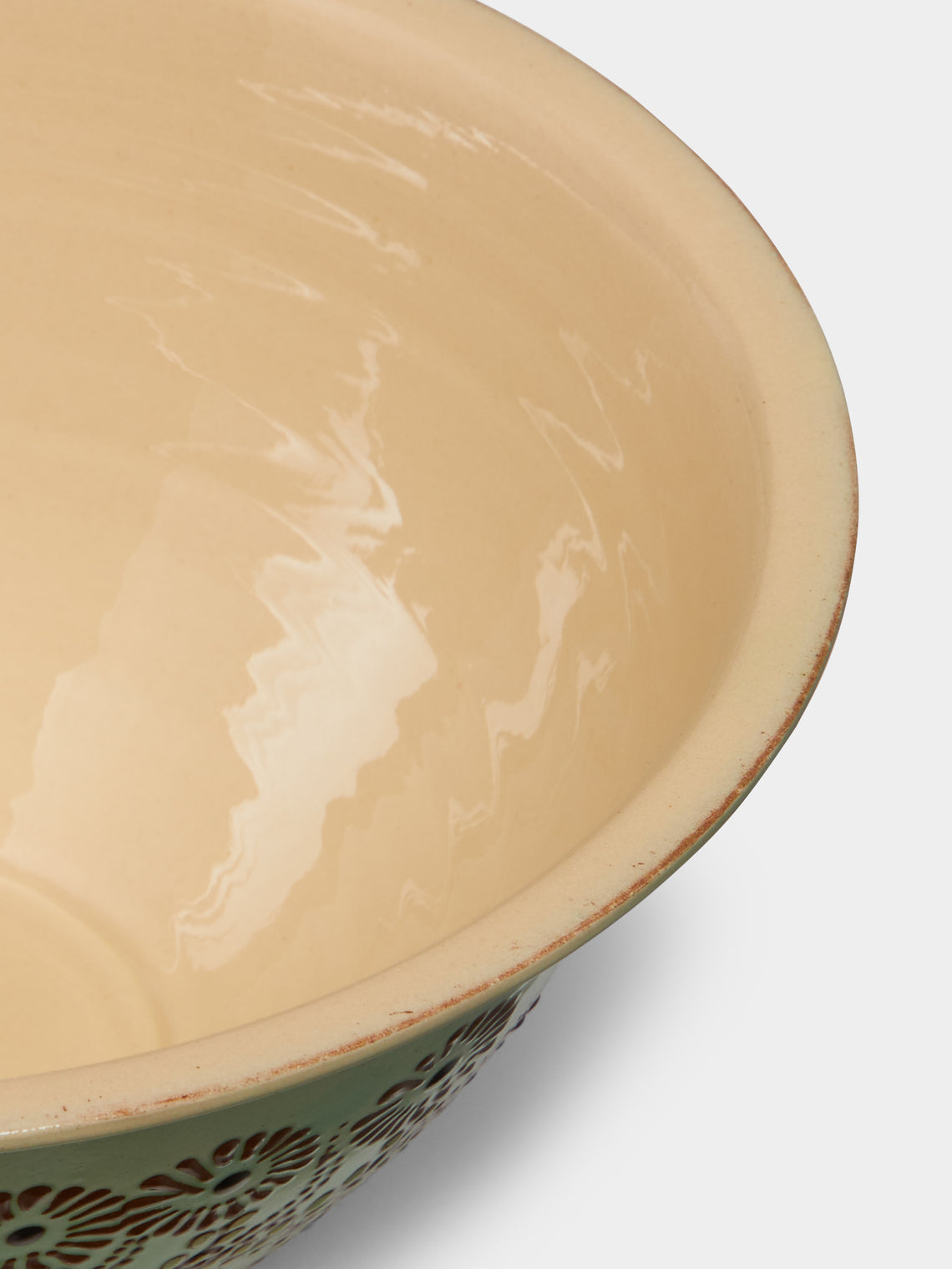 Poterie d’Évires - Flowers Hand-Painted Ceramic Small Salad Bowl -  - ABASK