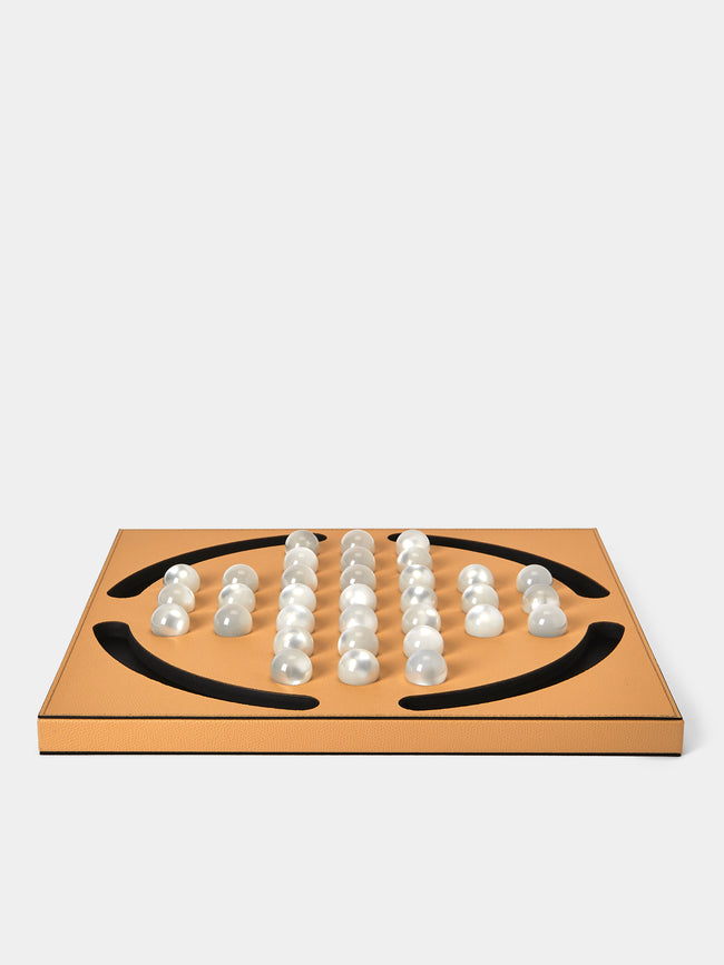 Pinetti - Leather Peg Solitaire Set - Beige - ABASK - 