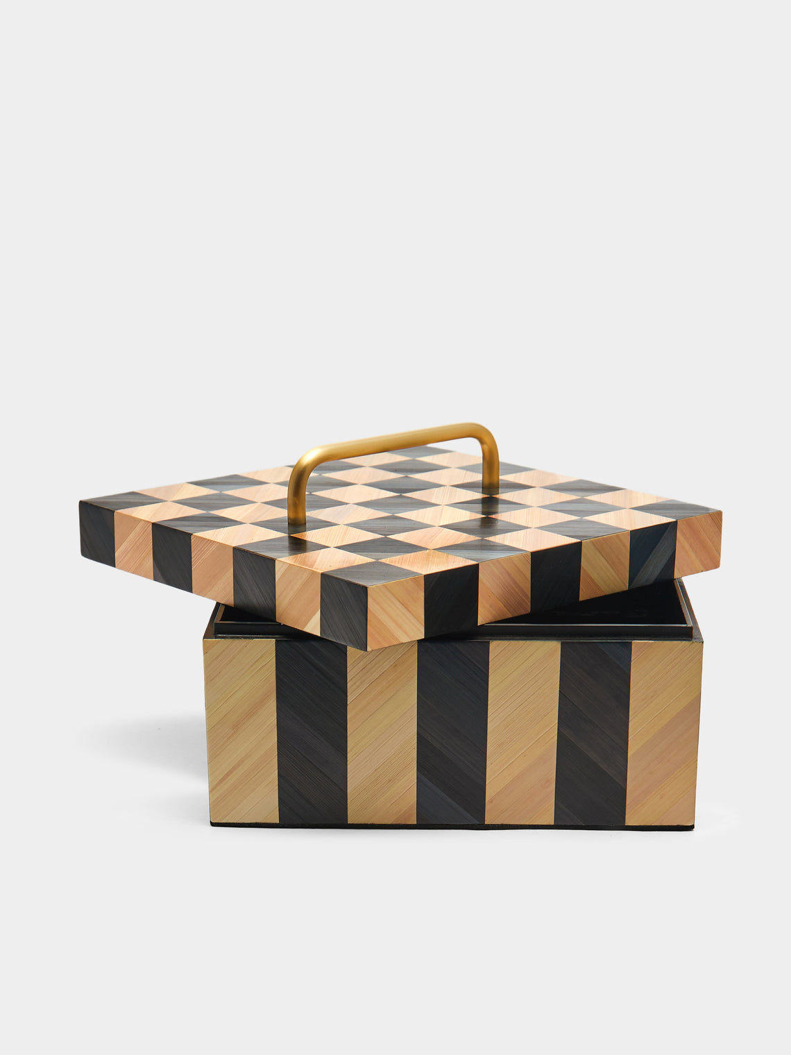 Ruda Studio - Weave Rye Straw Inlay Wood Box -  - ABASK