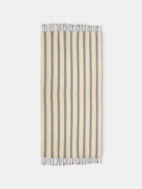 Mizar & Alcor - Turquoise Handwoven Linen and Cotton Towels (Set of 2) - Blue - ABASK