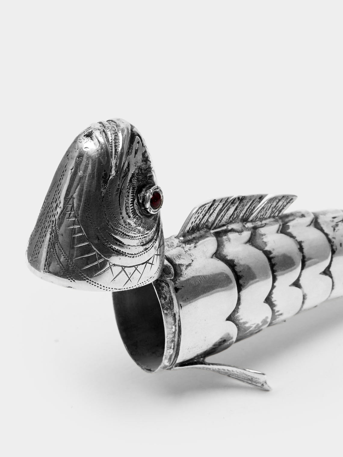 Antique and Vintage - 19th-Century Solid Silver Fish Spice Box -  - ABASK
