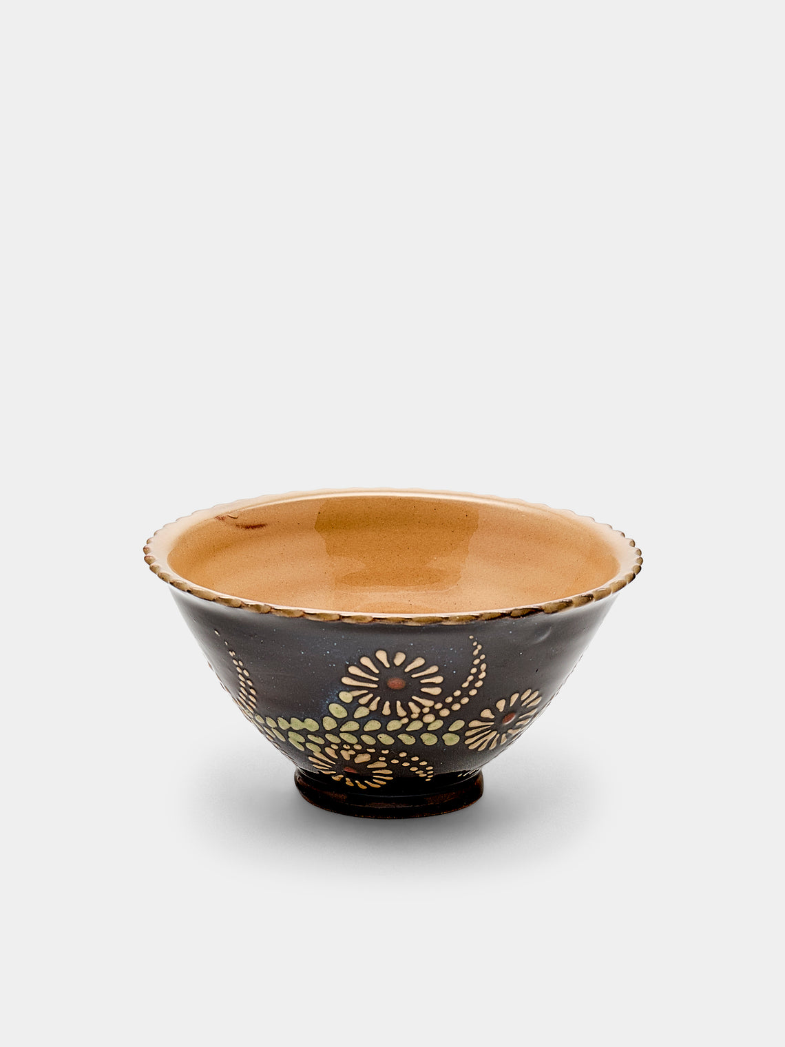 Poterie d’Évires - Flowers Hand-Painted Ceramic Small Fluted Bowls (Set of 3) - Multiple - ABASK