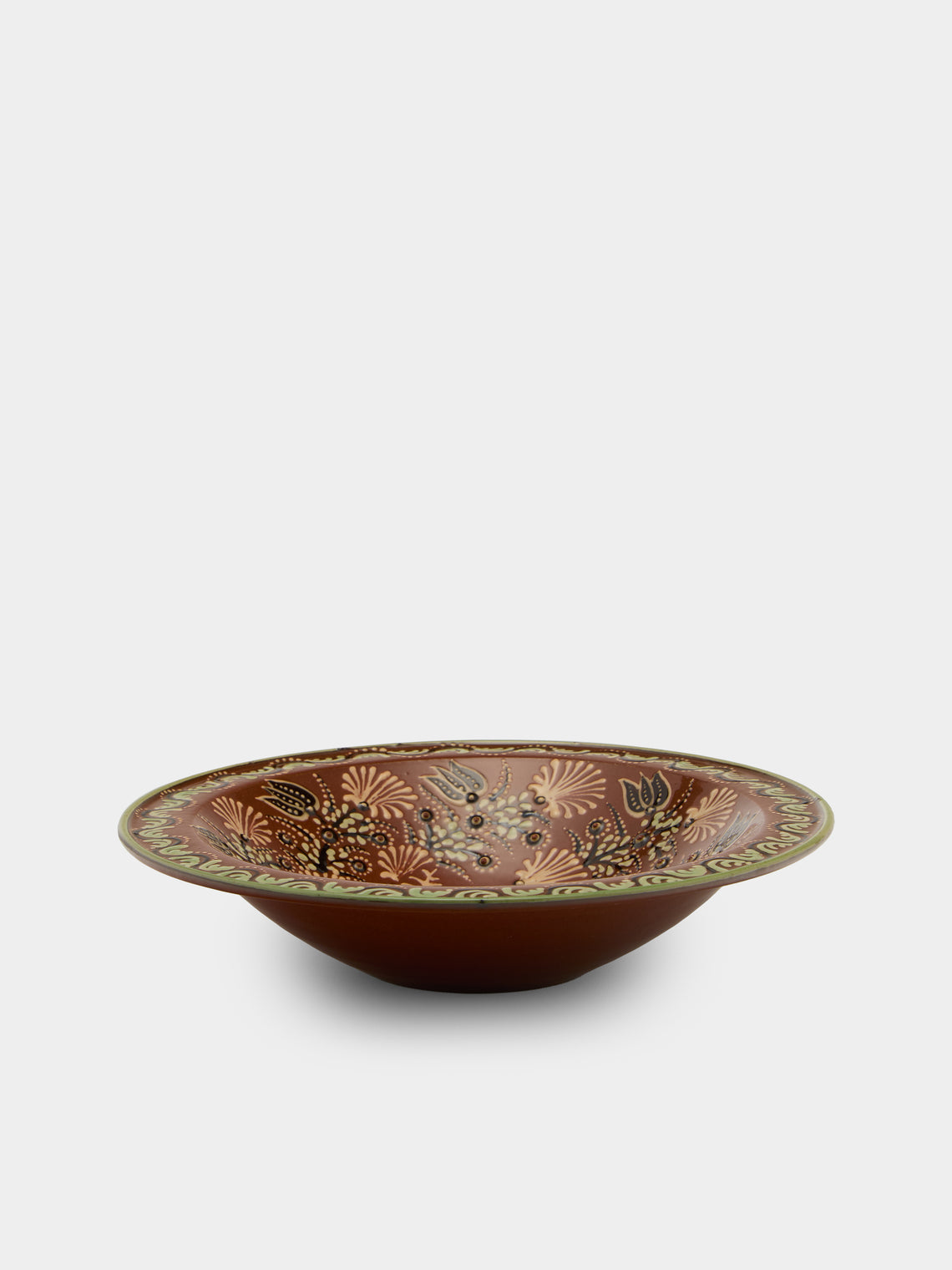 Poterie d’Évires - Stags Hand-Painted Ceramic Serving Bowl - Light brown - ABASK - 