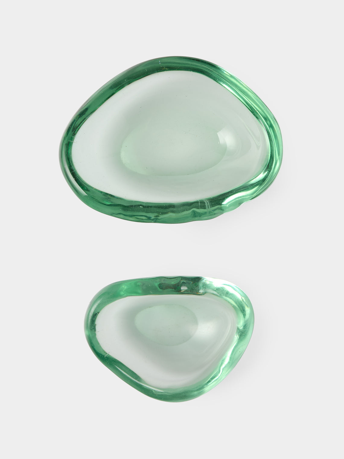 Antique and Vintage - 1945 Flavio Poli for Seguso Vetri d'Arte Glass Shell Dish - Green - ABASK