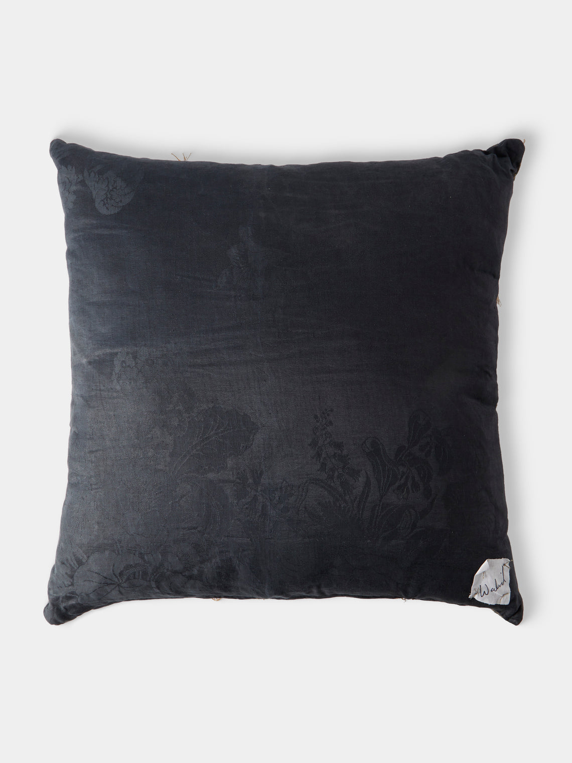 By Walid - 1930s Needlepoint Wool, Linen and Damask Cushion (27.5in/70cm) - Multiple - ABASK