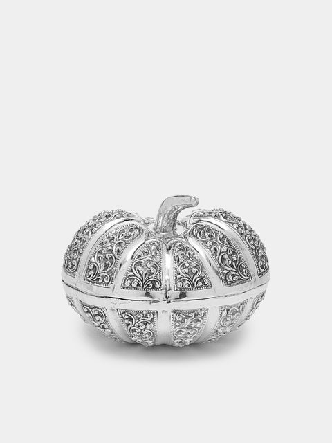 Antique and Vintage - 1940s Burmese Sterling Silver Pumpkin Pot - Silver - ABASK - 