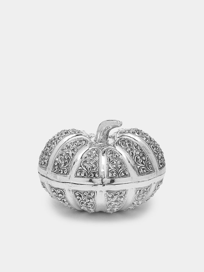 Antique and Vintage - 1940s Burmese Sterling Silver Pumpkin Pot - Silver - ABASK - 