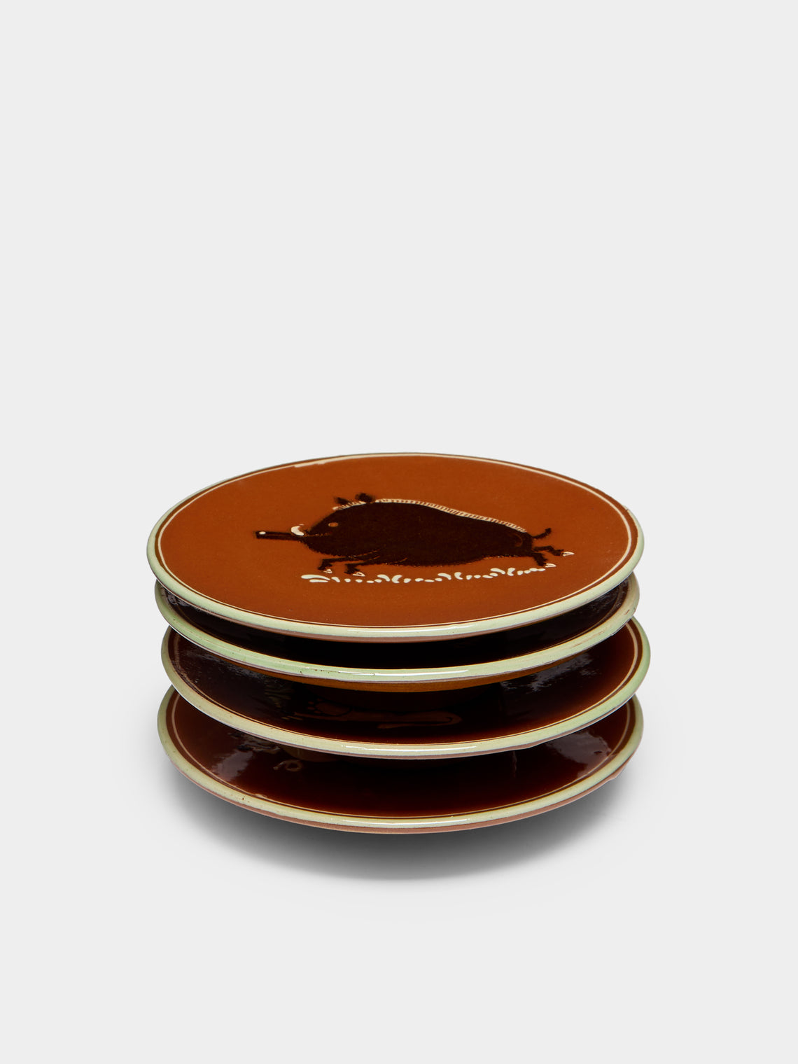 Poterie d’Évires - Animals Hand-Painted Ceramic Dessert Plates (Set of 4) -  - ABASK