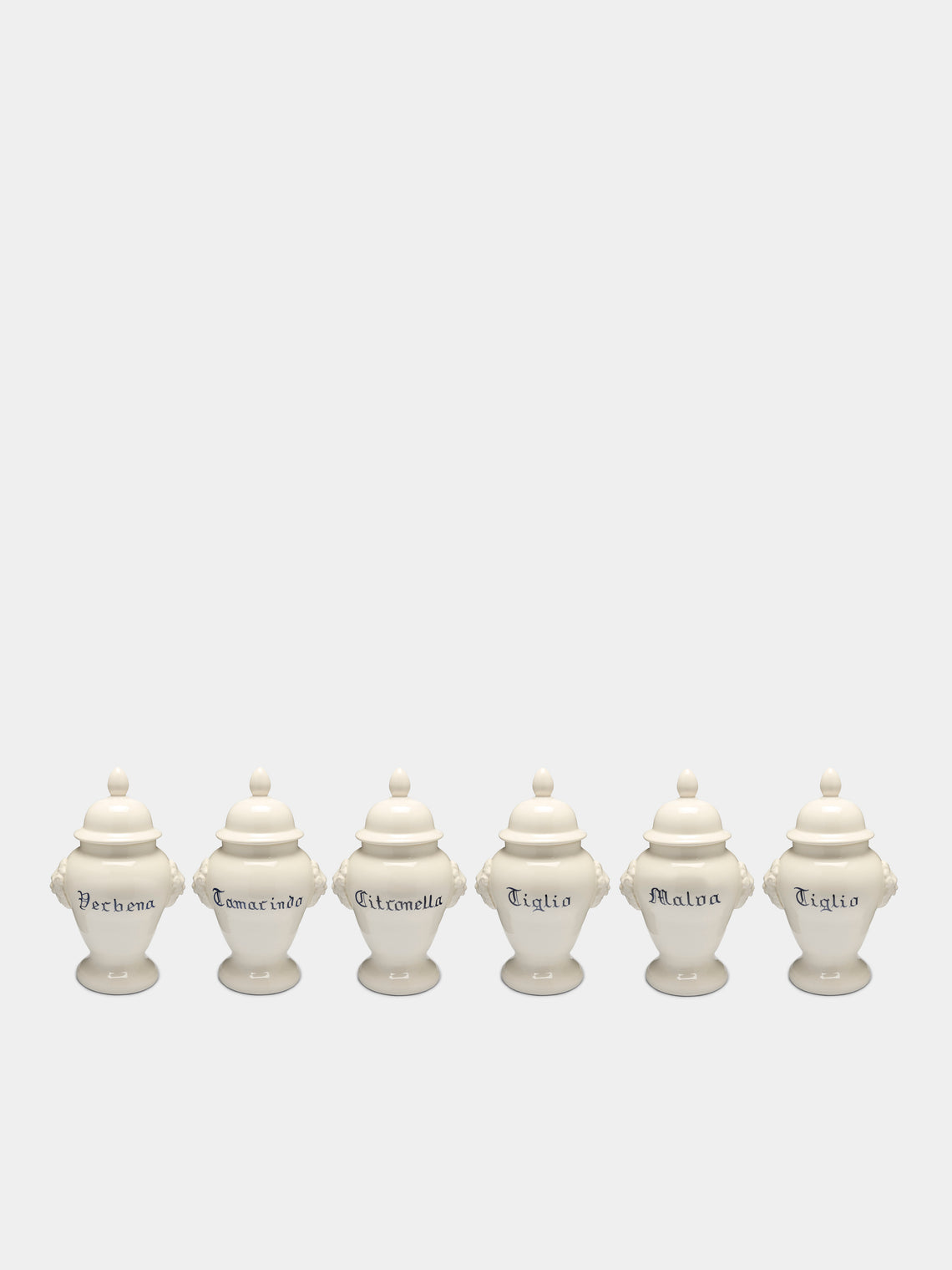 Antique and Vintage - 1940s Ceramic Apothecary Jars (Set of 6) -  - ABASK - 